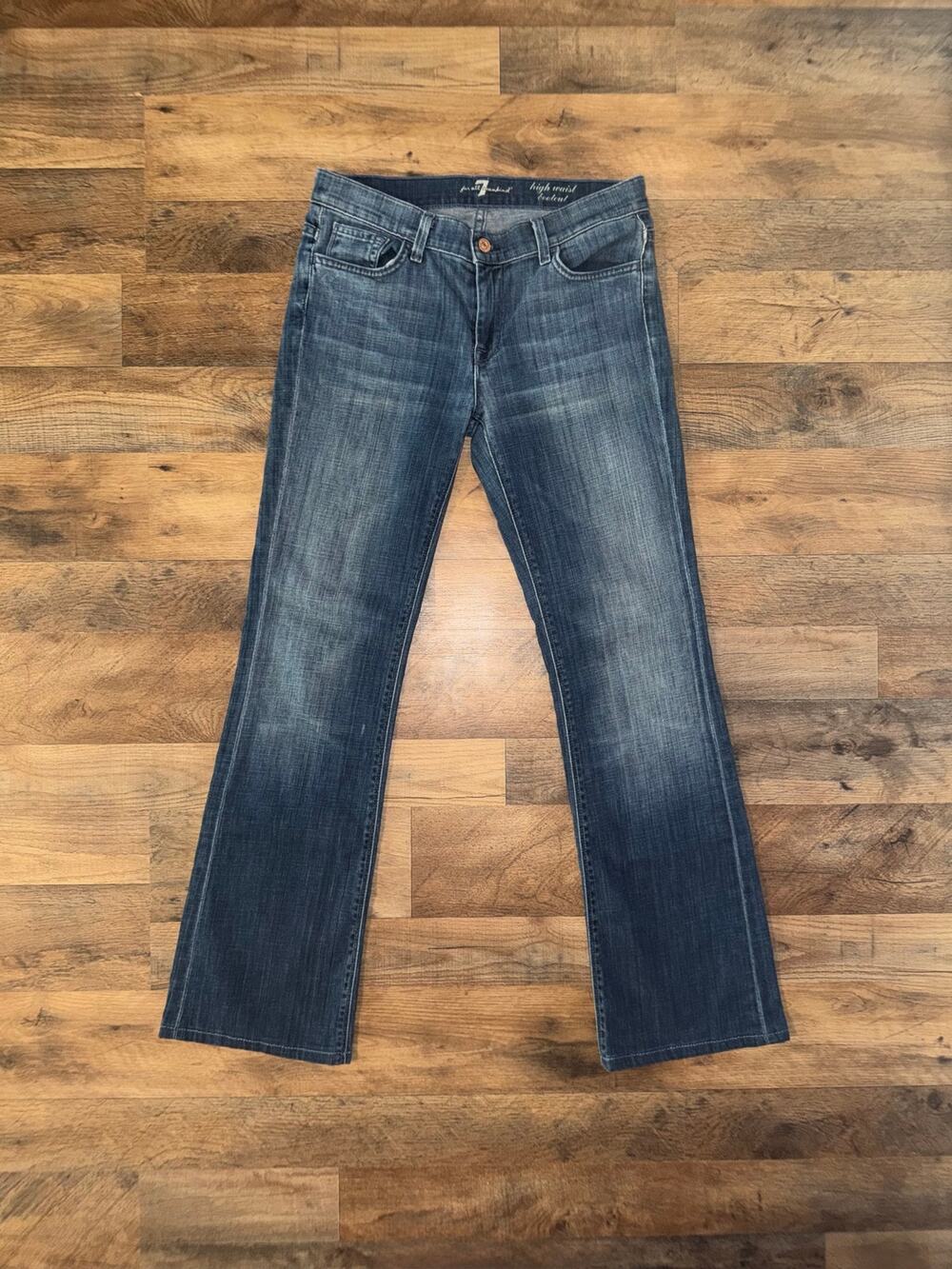 7 for all mankind women’s high rise bootcut blue jeans